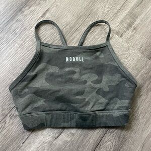 NOBULL Olive Green Camo High-Neck Sports Bra